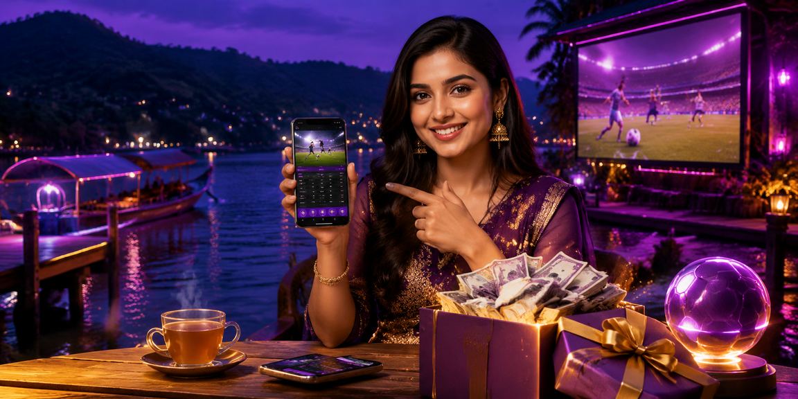 রাঙামাটিতে নিয়ন আলোয় মোবাইল ক্যাসিনো গেমের পরিবেশ — আধুনিক বাংলাদেশি গেমিং দৃশ্য